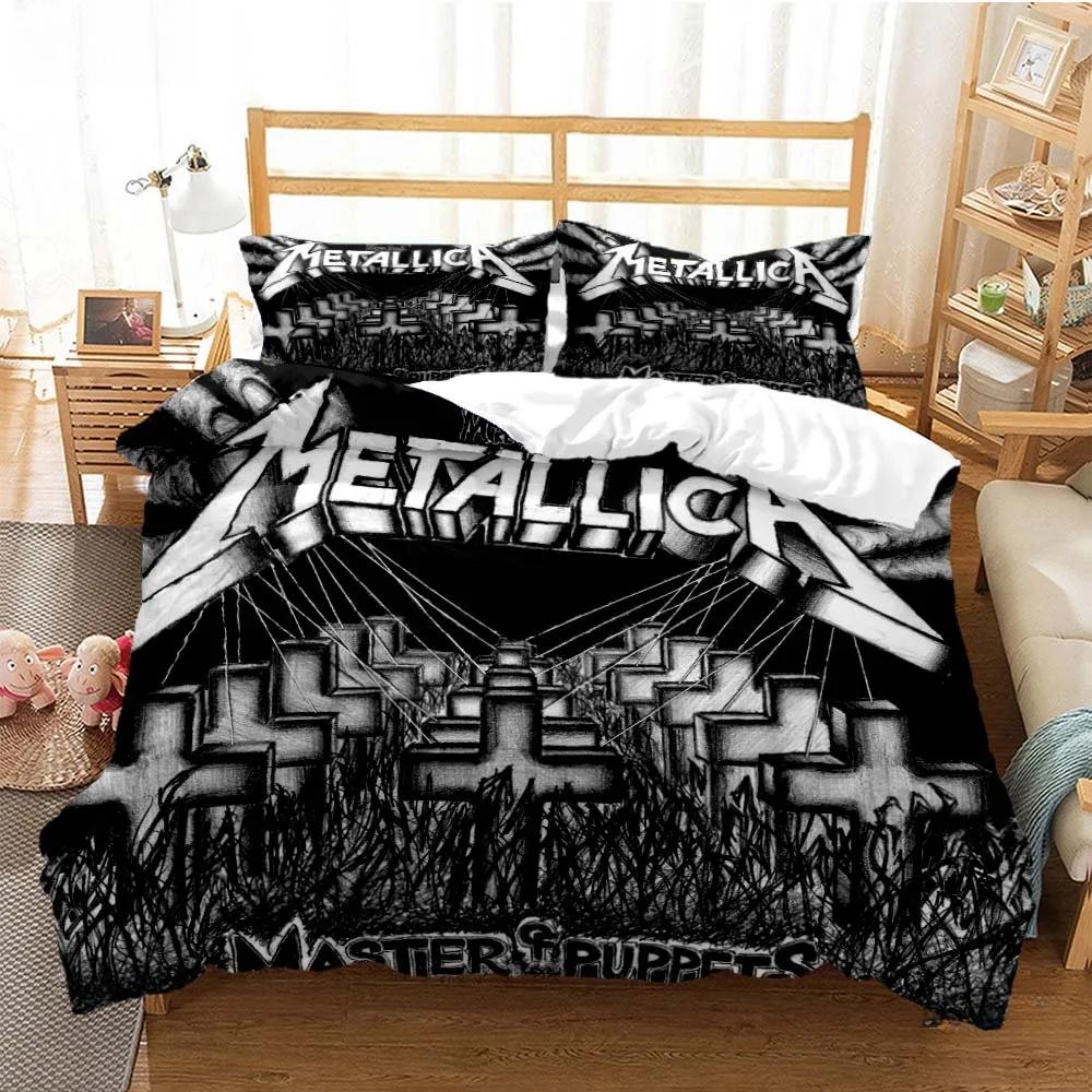 Метал-музыкальная группа MMetallica Коллекция постельного белья Односпальная Двуспальная Полная Королева Королевский Размер Коллекция кроватей Спальня для взрослых и детей Коллекция пододеяльников Домашний текстиль
