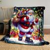 Santa with Gifts and Snowflakes print blanket soft and cozy perfect for the living room bed sofa or a nap,gift