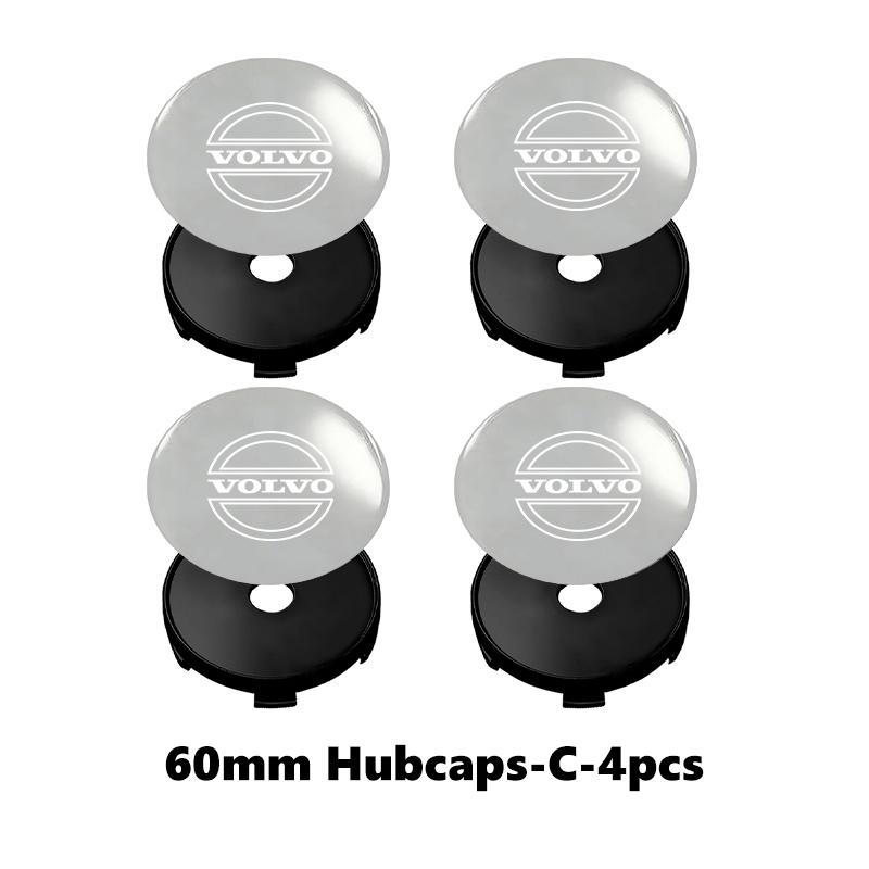 For Volvo 4pcs Car Wheel Center Hub Cap 60mm Universal Anti-Scratch Hub Protector V50 S60 XC60 S40 XC40 XC90 V70 XC70 C30 V40 CT9