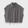 2023 Women's Winter Fashion Color Block Knitted Vest Sweater