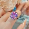 Легкая роскошь кольцо Papalacha огранки «Ледяной цветок» инкрустированное фиолетовым литием и высокоуглеродистым бриллиантом, открытое, милое, модное, ретро, темпераментное, женское