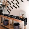 1pc Black Halloween Table Runner Skeleton Dance Print Table Runner Waterproof Durable Tablecloth for Halloween Party Decoration