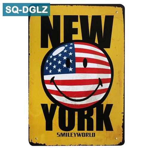 Mfoever Tin Sign SQDGLZHot NEW YORK Metal Sign Retro Store Wall Decor Vintage Metal Crafts Home Decor Painting Plaques Art Poster