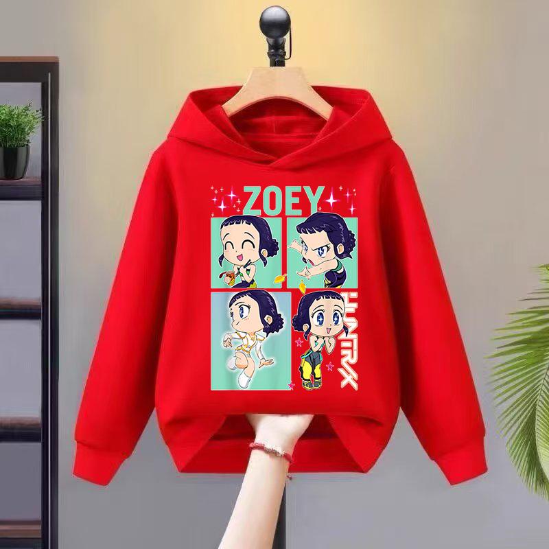 Худи Толстовки Девочки Стильная Толстовка с Мультяшным Принтом Повседневная Удобная Худи Свободного Кроя