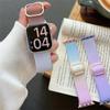 Kamalak rangli to'qilgan tasma Apple Watch uchun Ultra 49mm 44mm 40mm 45mm 41mm 42mm bilak metall iWatch Series 8 7 6 5 SE 4 3 bilaguzuk tasma