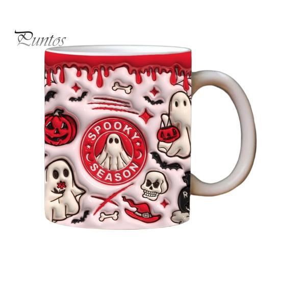 Кофейная кружка на Хэллоуин, керамическая кружка с тыквой, призрачным черепом и ручкой, стакан для сладостей, украшение для домашней вечеринки