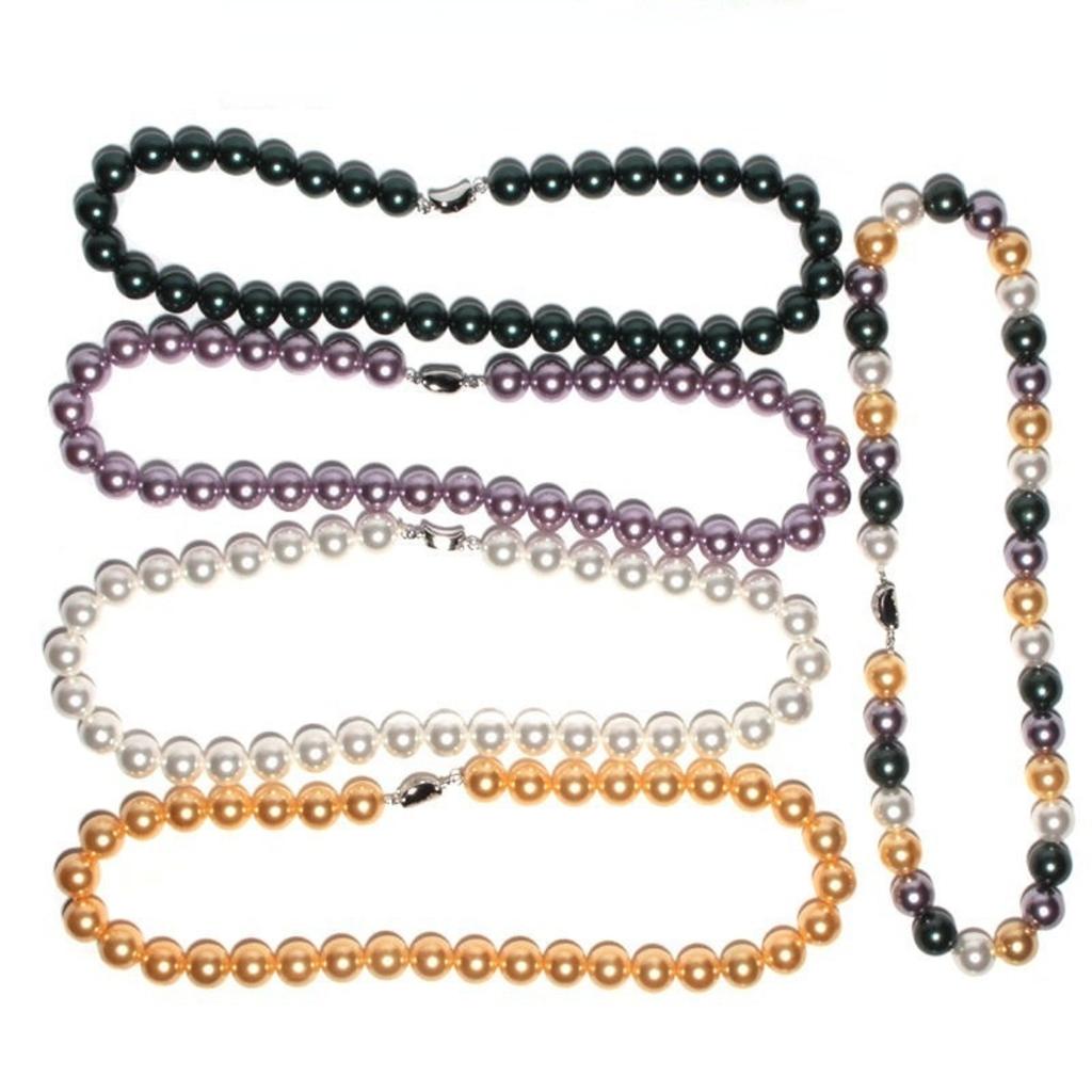 8, 10, 12 мм, круглое ожерелье из натурального жемчуга в форме ракушки, Таити, зеленое, белое, фиолетовое, золотое, разноцветное, цепочка-воротник, подарки для женщин и мам