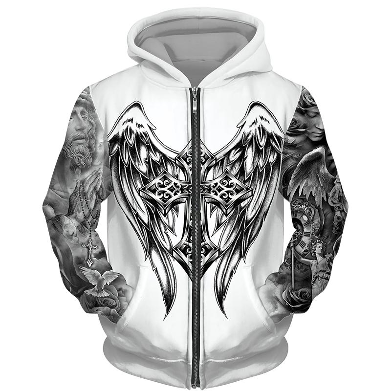 Spring Autumn Men's Zipper Hoodie Sweatshirts 3D Animal Lion Beast Printing Hooded Pullover Fashion Jacket Casual Sportswear
