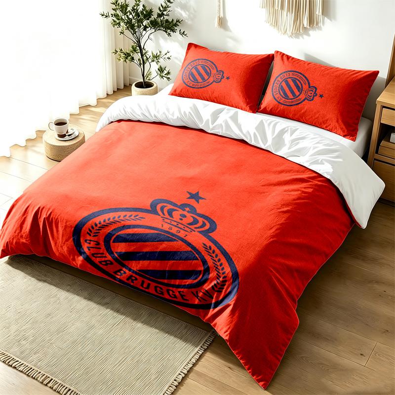 Club Brugge KV 3pc Duvet Cover Set Simple Modern Bedding Set Wrinkle Resistant Soft Fabric All Season Use a perfect gift