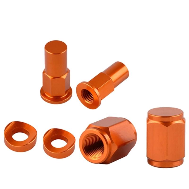 Motorcycle Universal Aluminium Tire Valves Stem Lock Nut Caps Spacer Kits