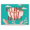 [A3635] - Ceramic Magnet 'Friends Are Life! 'turquoise - 8x6 Cm