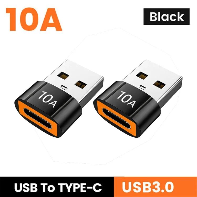10A USB 3.0 Type C адаптер TypeC Female to USB Male конвертер Быстрая зарядка Передача данных для Macbook Xiaomi Samsung OTG разъем