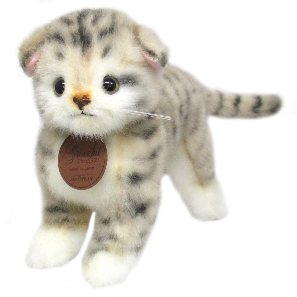 Sanei Boeki Оригинальная плюшевая изящная шотландская стоячая серая W12 x D27 x H23см Кошка (Сделано в Японии) И-1013