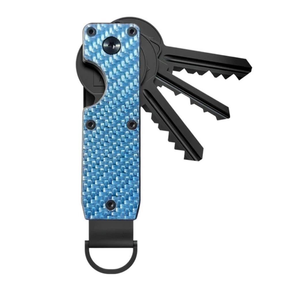 Вмещает 2-6 ключей Металлический органайзер для ключей Чехол-держатель для ключей из углеволокна для ключей длиной менее 6,2 см