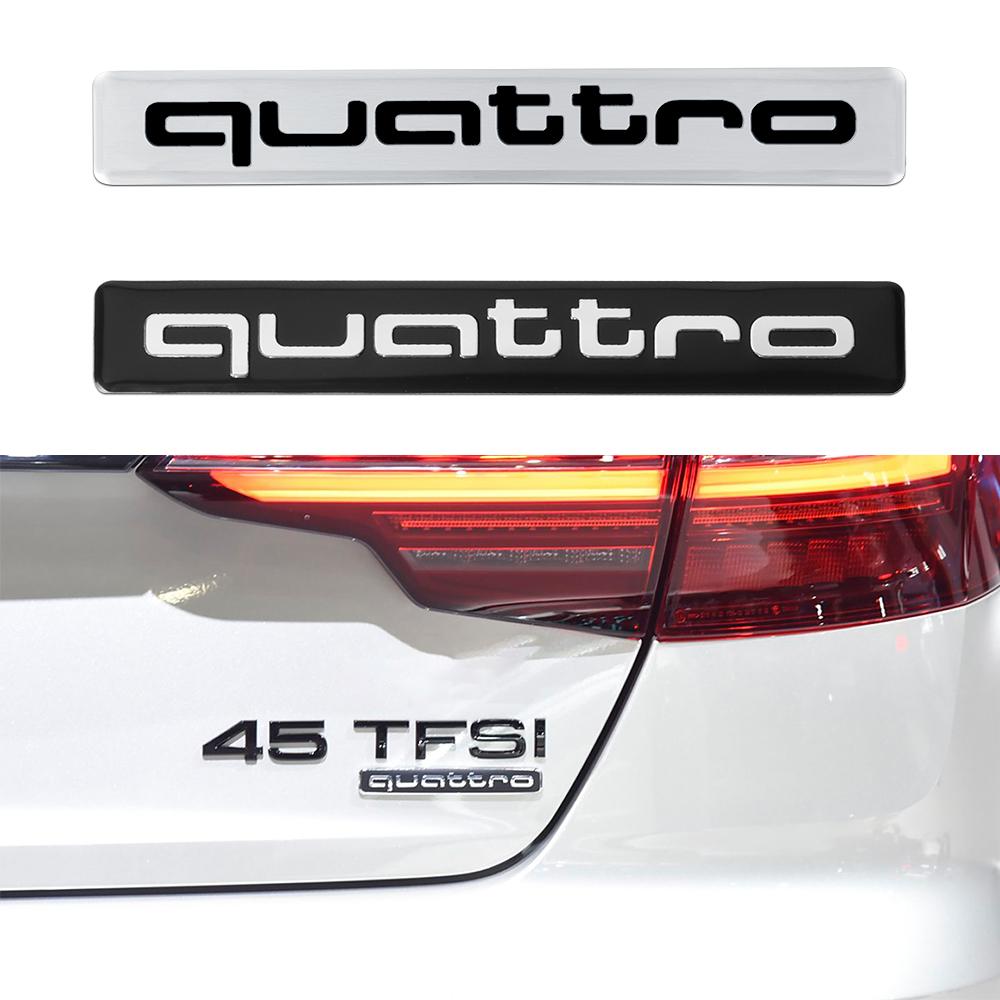 3D Aluminum Car Quattro Emblem Sticker Auto Body Trunk Badge Decoration Decal For sq A1 A3 A4 B8 A5 A6 A7 Q3 Q5 Q7 Accessories