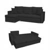Figo Corner Sofa Bed with Sleeping Function, Corner Sofa, Family Furniture, Black