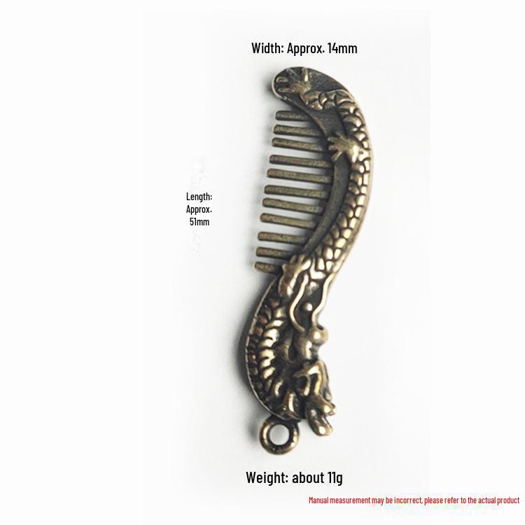 Dragon Head Coil Pendant Hip-Hop Necklace with Fashionable Haircut Comb