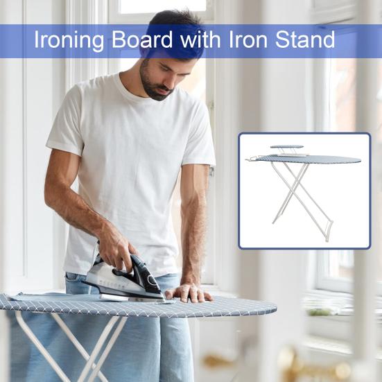 2 шт./компл. 42-дюймовая настольная гладильная доска с подставкой для утюга, регулируемая по высоте съемная термостойкая крышка