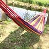 Уличный холщовый гамак с ремнем для переноски Портативный Сверхпрочный Одноместный Двухместный Кемпинг Сад Патио Балкон Веранда Задний двор Цветная полоска