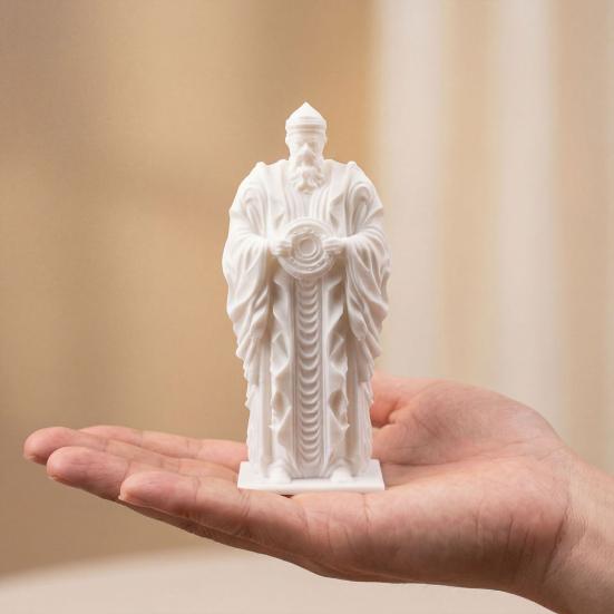 3D-печатная фигурка иерарха Средневековая Винтажная Резьба Статуя Мужчины Скульптура Орнамент для Кабинета Книжной Полки Домашнего Офиса Декор