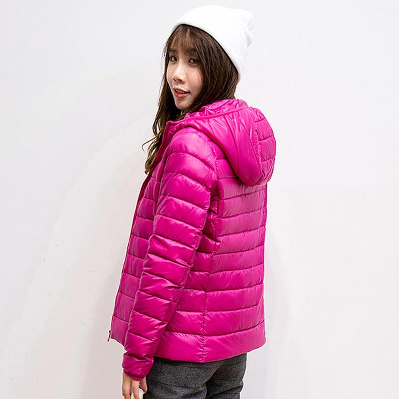 Women Casual Hooded 90% White Duck Down Jacket Coat Windproof Warm Autumn Winter S-5XL