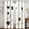 Black & White Simple Fashion Lines Geometric Pattern Curtains Bedroom Decor Office Area Living Room Children's Room 2 Panels