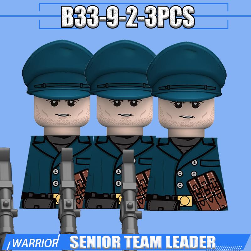 Фигурки военных моряков времен Второй мировой войны, строительные блоки, лидер, армейский воин, командир лодки, артиллерийские аксессуары, кирпичики-оружие, игрушки, подарки