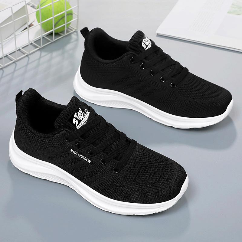 Обувь женская спортивная обувь универсальная одинарная обувь мягкая подошва не устают ноги кроссовки женская обувь летающая тканая дышащая сетчатая обувь