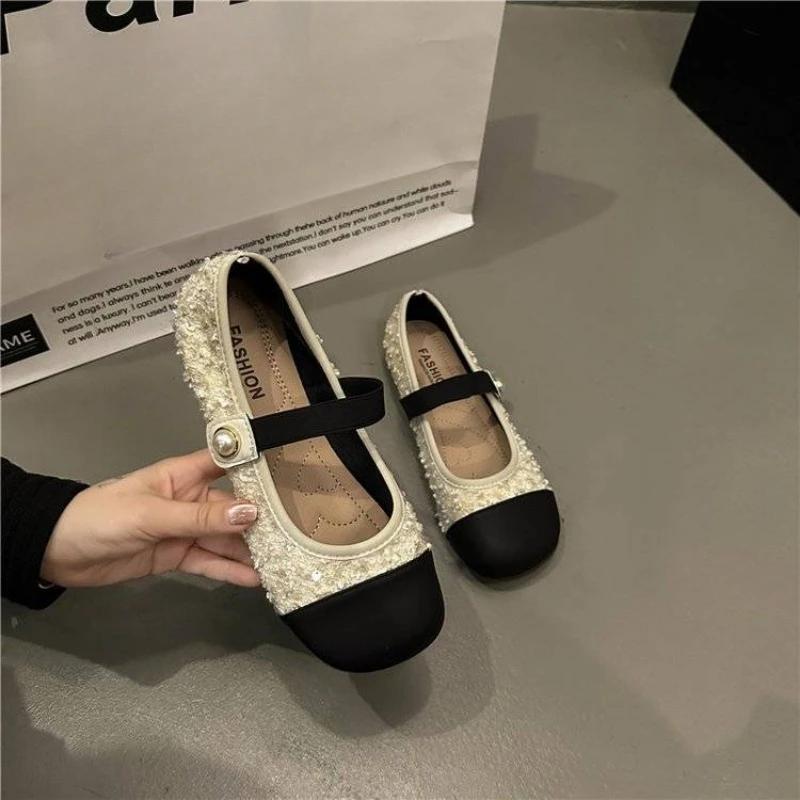 Fashion Woman Flats Round Toe Japanese Style Lolita Gothic Black Mary Jane Modest Korean Fashion Y2k Vintage Summer 2025 Shoes for Women