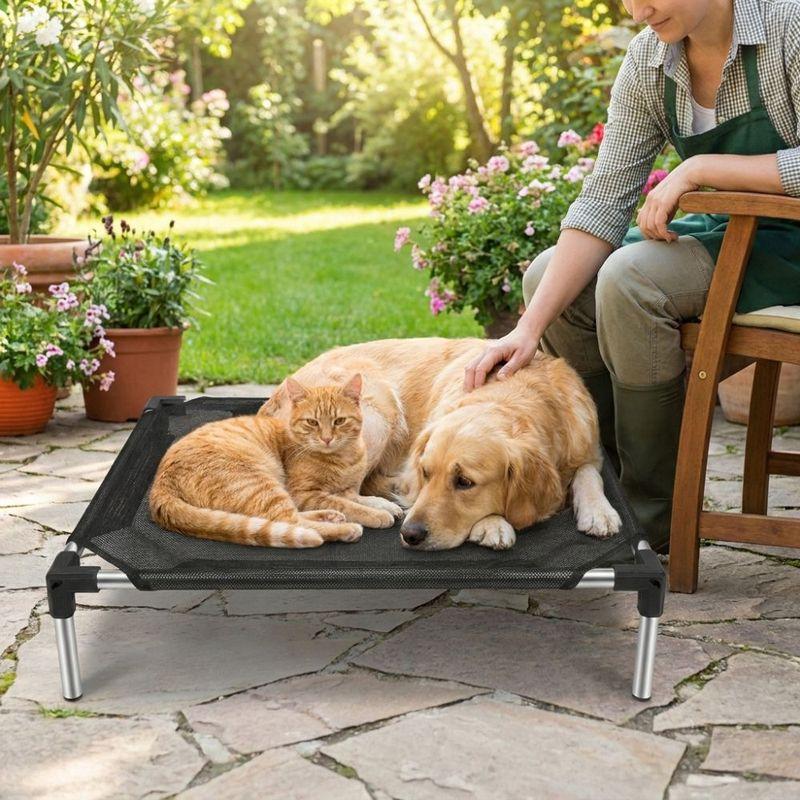 Detachable Breathable Mesh Elevated Dog Bed Chew Proof Waterproof Cat Hammock Moisture-Proof Non-Slip Pet Cat Cot All Seasons
