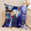 DDGray Mman Anime Cushion Cover Silky Short Plush Invisible Zipper Dustproof Sofa Pillow Case For Home Decor