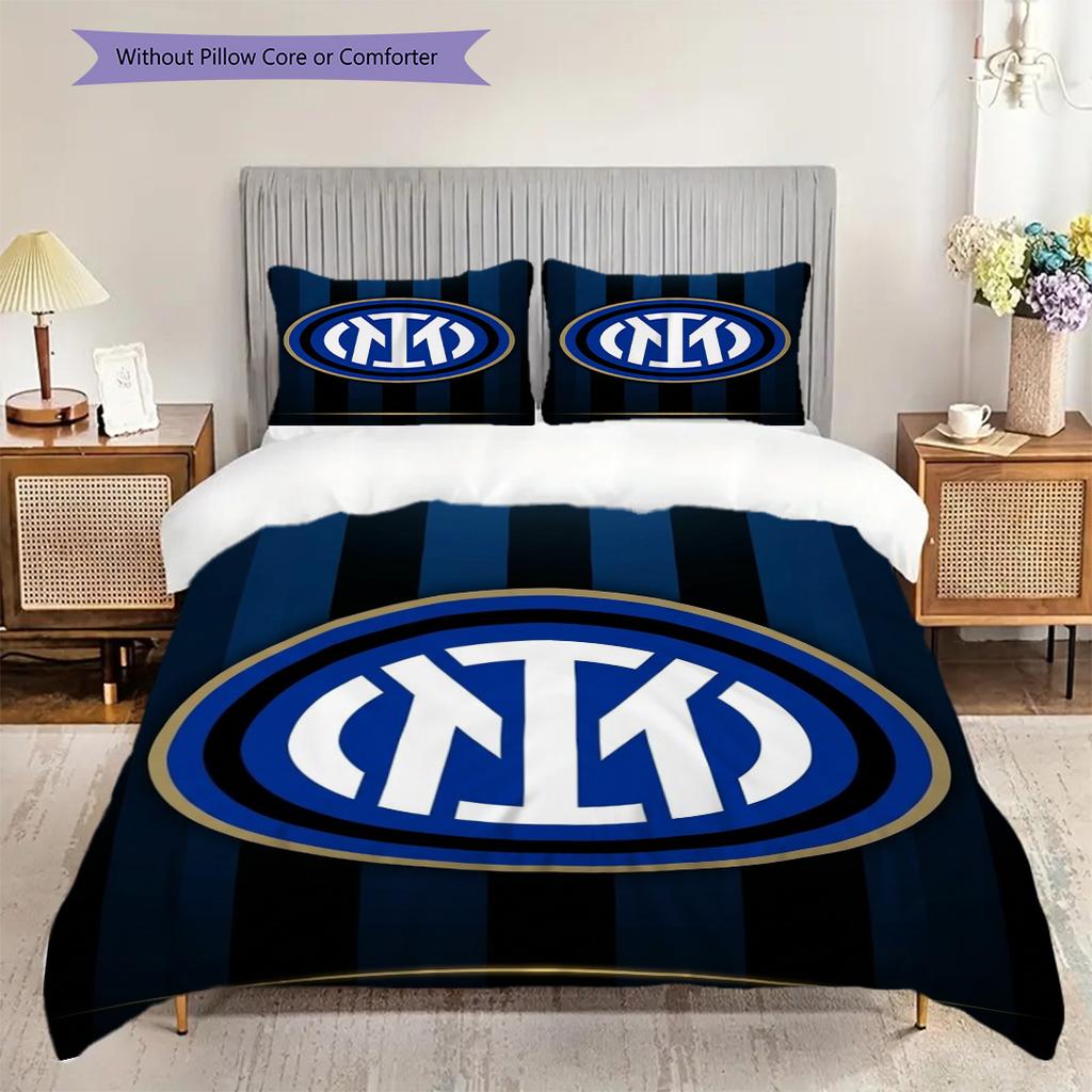 Inter Milan Legacy: Blue Stripes Tradition Bedding (1 * duvet cover + 2 * pillowcase, without core) Christmas birthday gift Bedding set