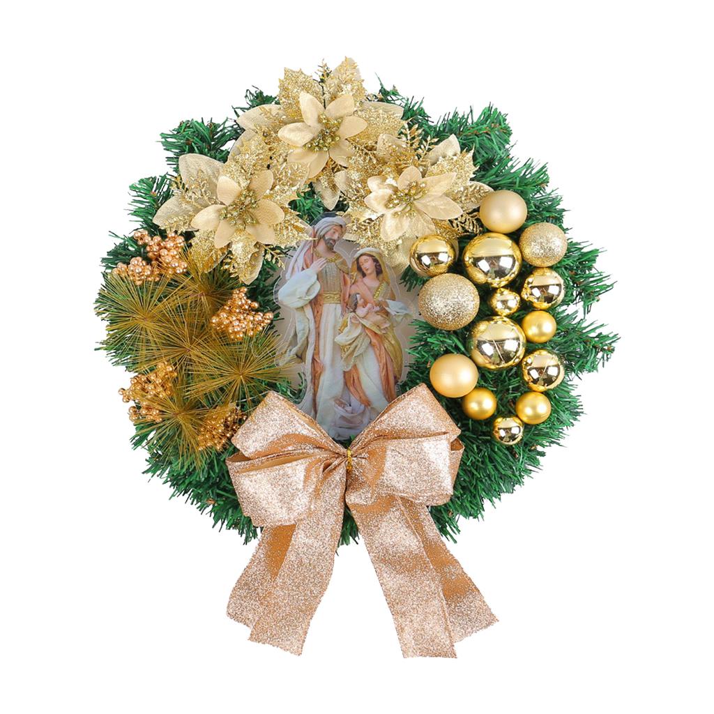 Рождественский венок с огнями, красный бант, праздничные украшения для двери, для окна, для крыльца, для помещения, для улицы, украшение для праздничной сцены