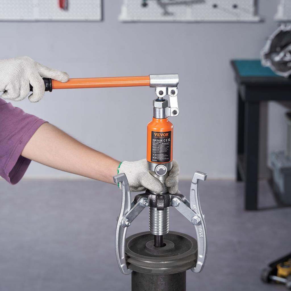 VEVOR Hydraulic Gear Puller, 15 Ton Max Capacity Wheel Bearing Pulling Separator, 2 or 3 Jaws Puller, Vertically and Horizontally