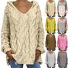 Женский повседневный модный свитер, вязаный пуловер, свободный свитер с капюшоном