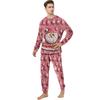 Matching Family Christmas Print Flannel Homewear Set Long-Sleeve Top And Pants