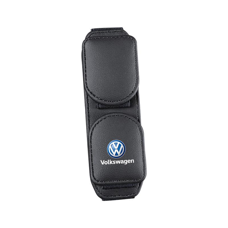 2026 Hot Double Clip Sunglasses Holder Magnetic Leather Glasses Storage For Volkswagen VW Arteon T-ROC Golf Amarok T5 ID3 T-Cross Tiguan