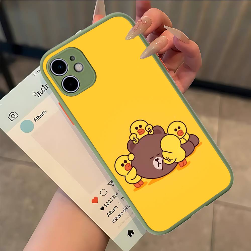 Cartoon Cute C-Cony B-Brown Phone Case For IPhone 11 12 13 14 15 16 Pro Plus X XS MAX Matte Bumper Shockproof Cover