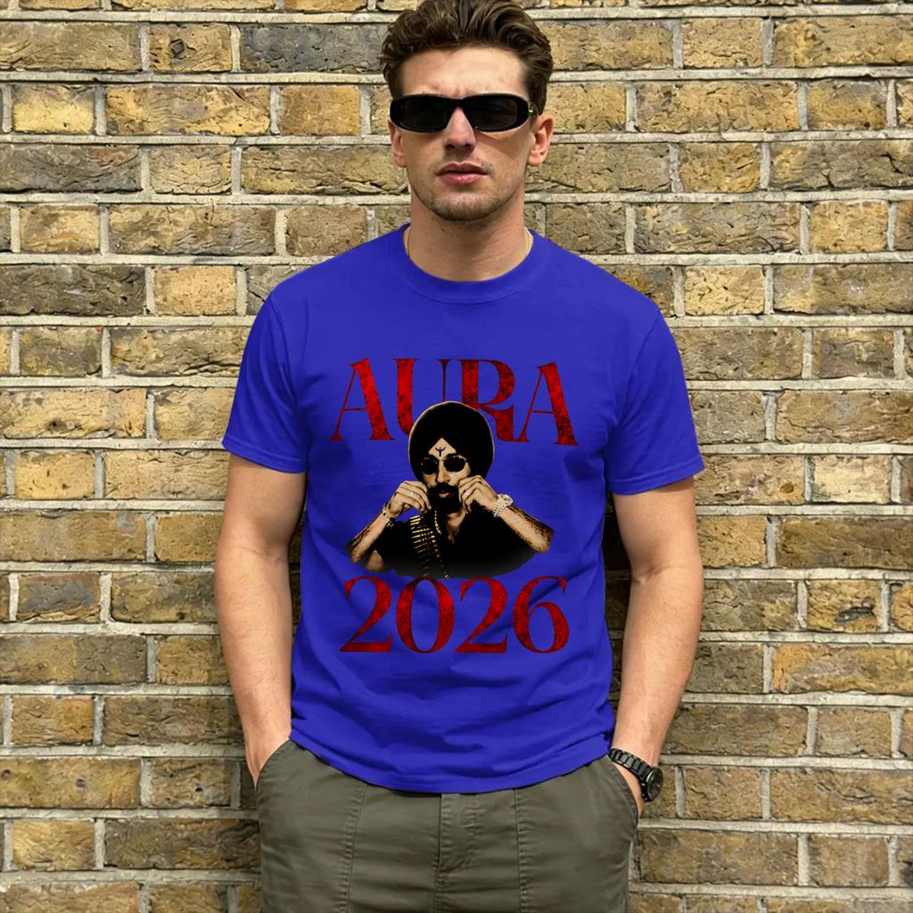 Unisex Aura Diljit Dosanjh 2026 T Shirt Cotton Clothes Novelty Short Sleeve Round Neck Tee Shirt Plus Size Tshirts