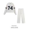 Kaslead New Arrival Women's Clothing Fashion Style Fashion Stripes with Accessories Sweatshirt Casual Pants 5644157