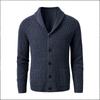 Мужской кардиган с шалевым V-образным вырезом, вязаными пуговицами и шерстяным свитером