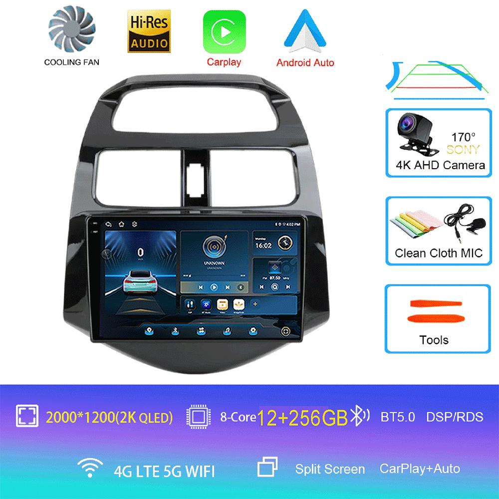 Android 14 Video Player Carplay Car Radio For Chevrolet Spark Beat Matiz Creative 2010 - 2014 Multimedia  GPS 2din Stereo