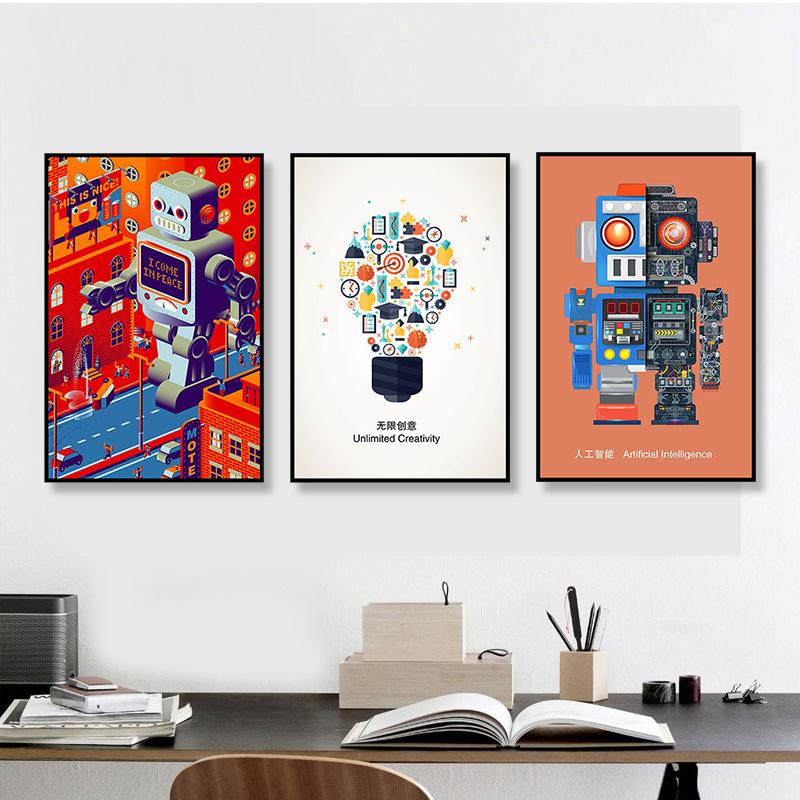 Современная офисная декоративная живопись Электронная коммерция Учебное заведение Интернет-компания Картины Технология Смысл Настенные фрески Холст