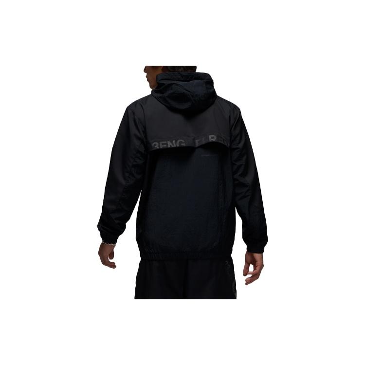 Jordan 23 Engineered Letter Print Zip Hoodie Мужские куртки черного цвета DX9640-010