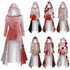 Fashion Women's Tops Halloween Long Sleeve Long Hooded Vintage Zipper Cape Loose Dresses
