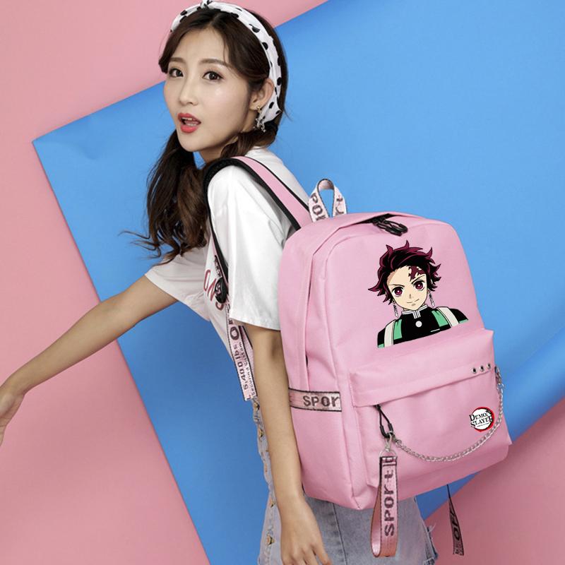 Школьная сумка с героями мультфильмов для взрослых, аниме-рюкзак, истребитель демонов Nezuko Kawaii, большая вместимость, манга для путешествий, ежедневные сумки для книг для девочек