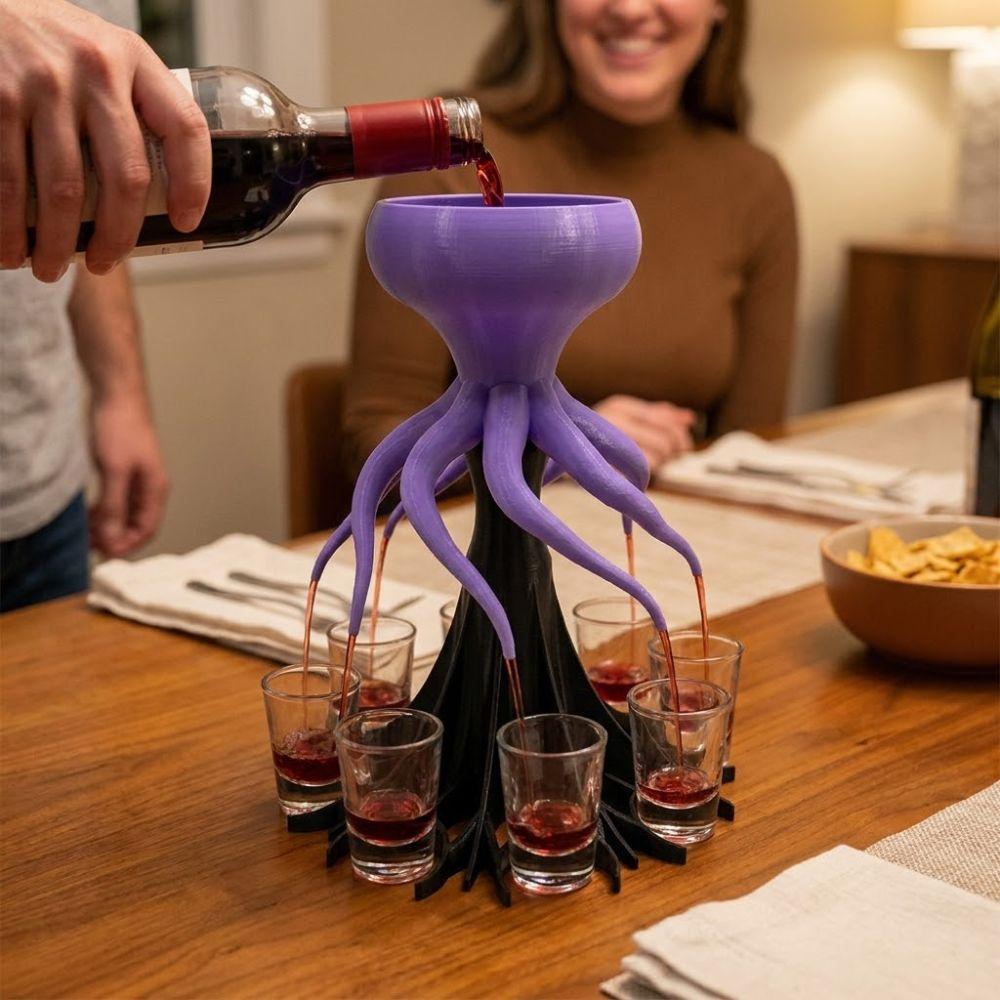 Novelty Liquor Shot Dispenser Multi-shot Beverage Container 3D Printing Wine Distributor Kitchen