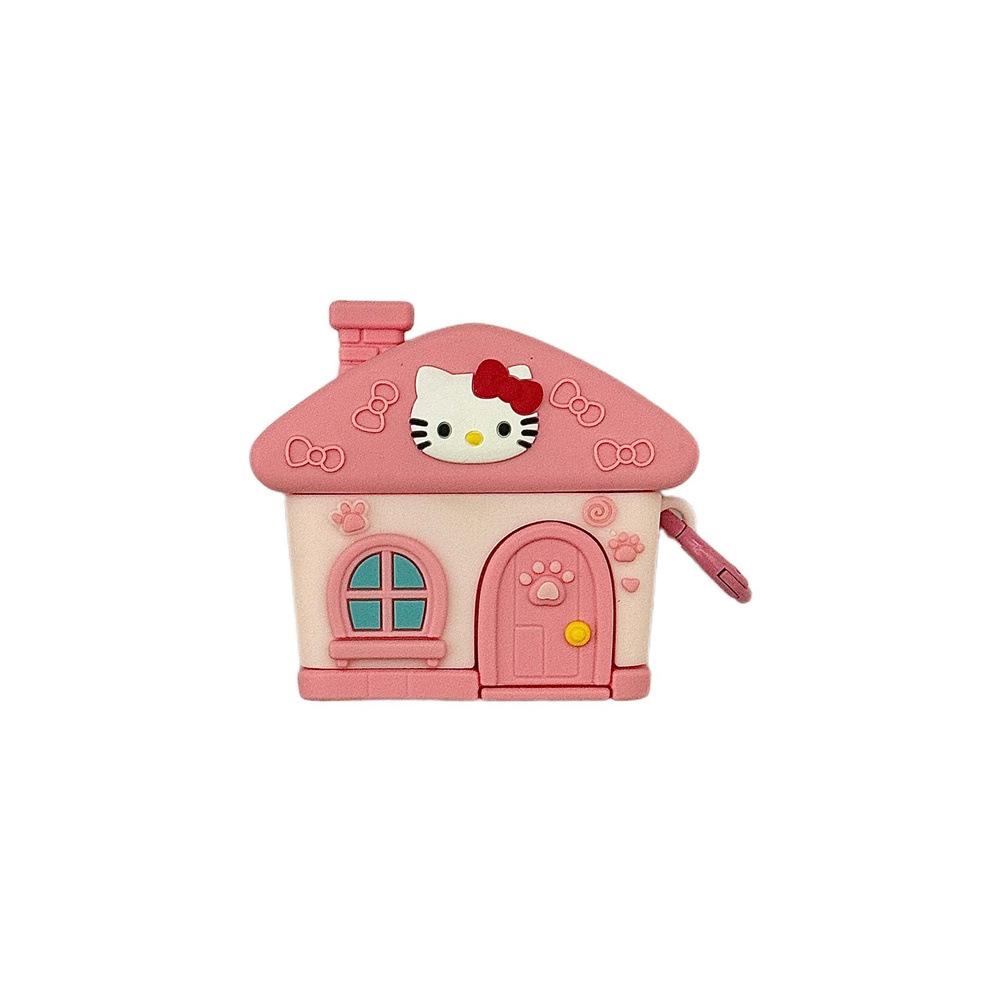 Cute KT Cat House AirPods Pro Apple Bluetooth Headphone Case 1/1/1 Gen Cartoon Protective Case Suitable for Women