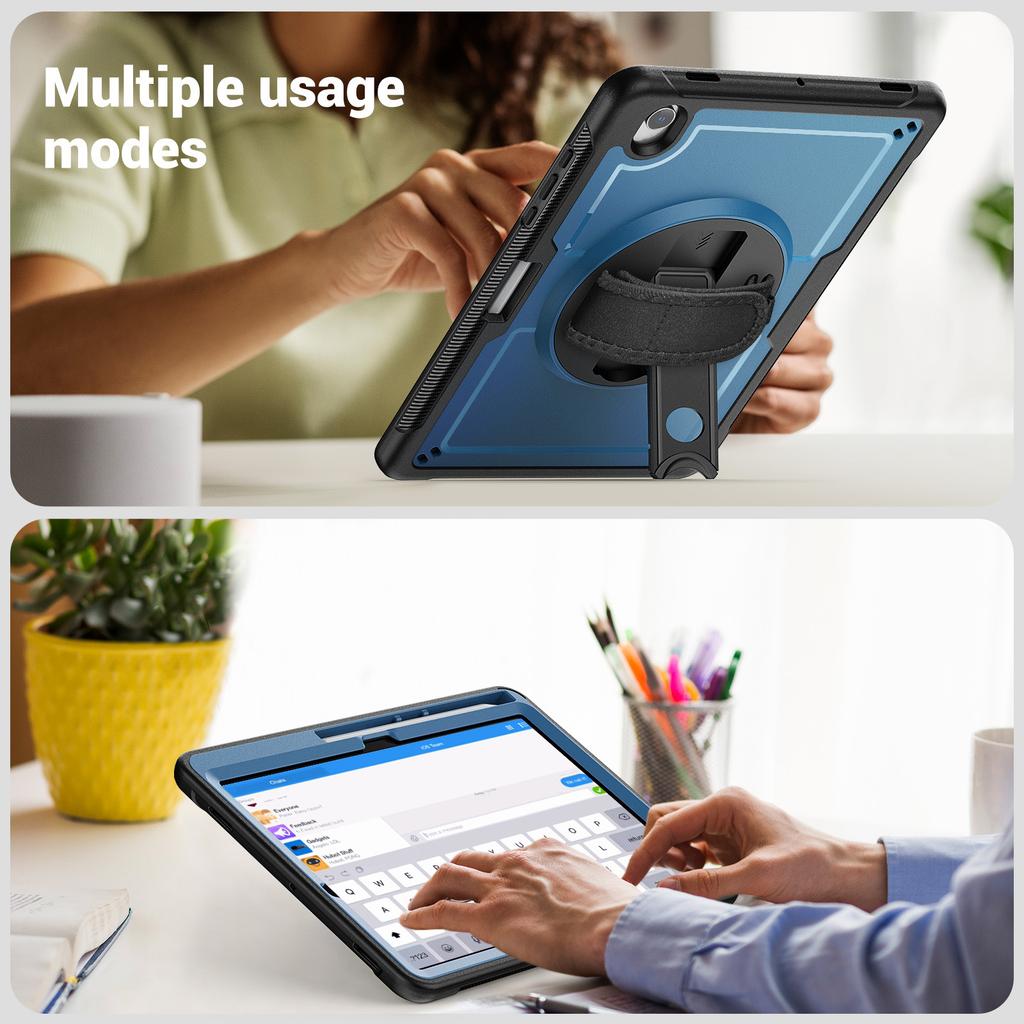 Чехол для Samsung Galaxy Tab S10 Lite, ПК + ТПЭ, чехол для планшета с ручным ремешком и плечевым ремнем