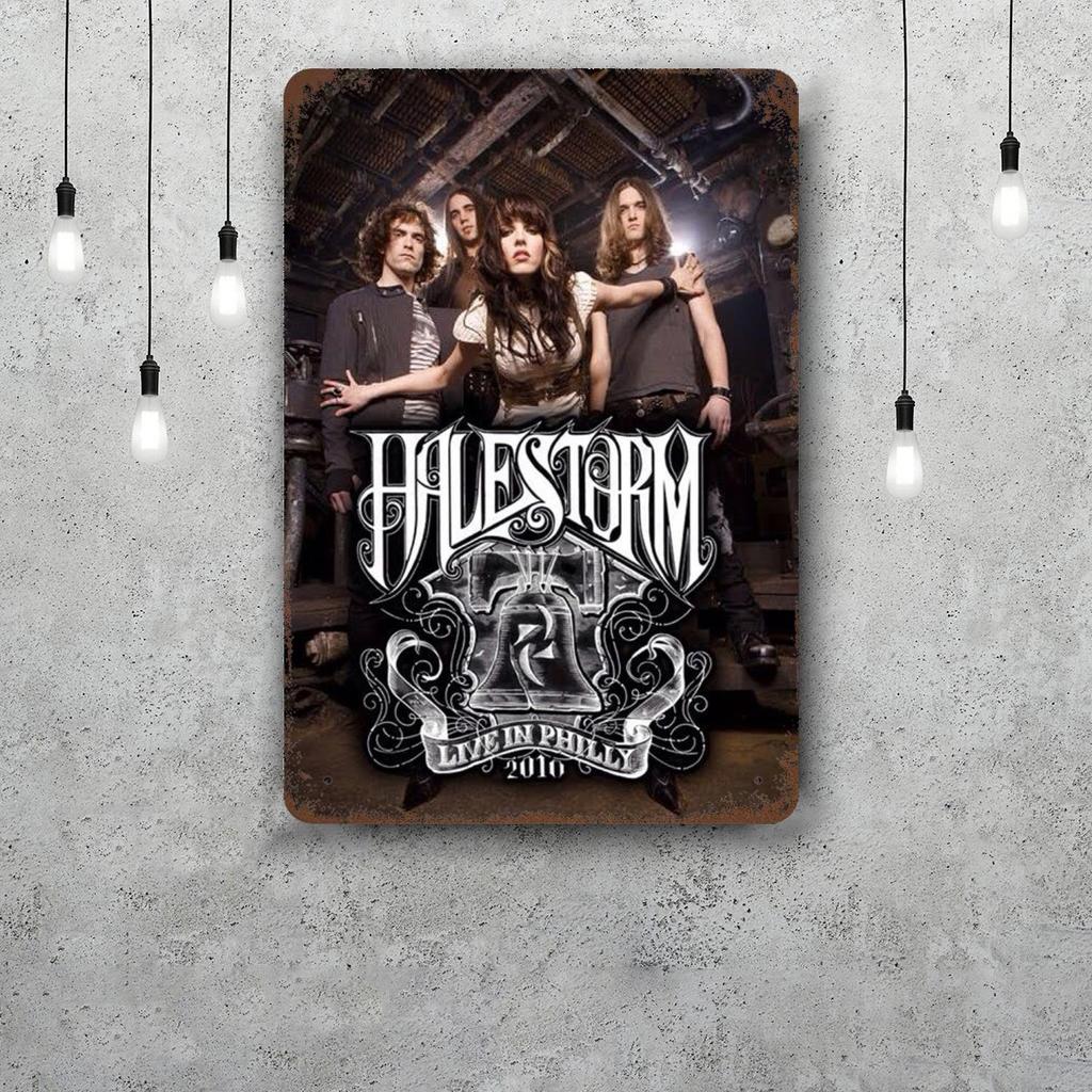Halestorm Классический Постер Ржавая Металлическая Табличка Ретро Декоративная Тарелка Бар Мужская Берлога Гараж Клуб Металлическая Вывеска Настенное Украшение